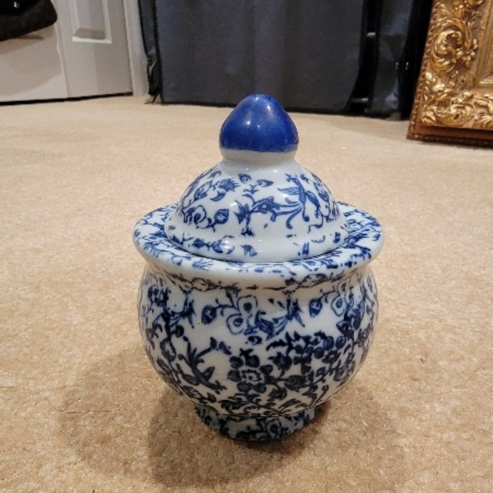 Blue & White Porcelain Ceramic Ginger & Tea Pot